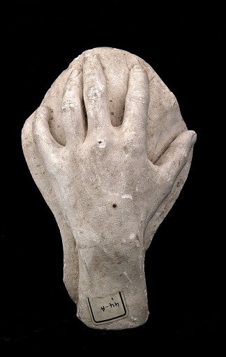 Cast of an Unidentified Man's Left Hand Resting on a Curved Form