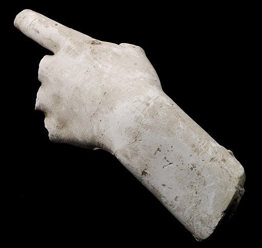 Cast of an Unidentified Woman's Left Hand (all fingers partially missing, forefinger bent)
