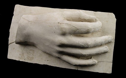 Cast of an Unidentified Right Hand on a Plaster Base