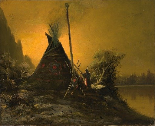 Night Scene of Indian Tipi