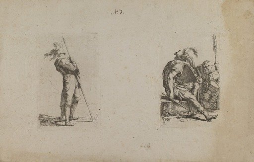 (Figurine Series) Helmeted Man Holding Spear