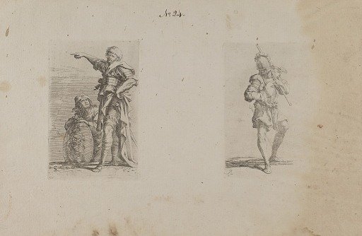 (Figurine Series) Two Men, One Pointing Left, Other Kneeling