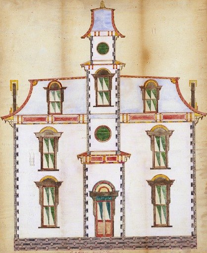Architectural Rendering of a Victorian House