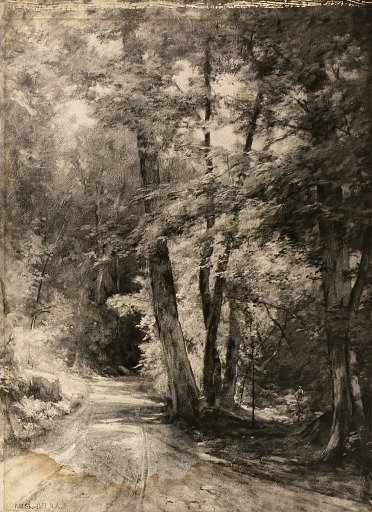 Photogravure of Painting of a Woodland Scene