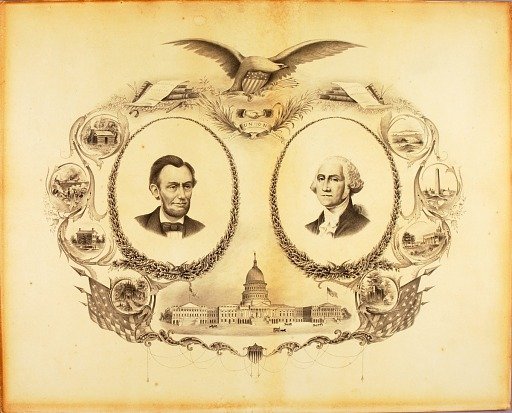 Portrait of Lincoln and Washington