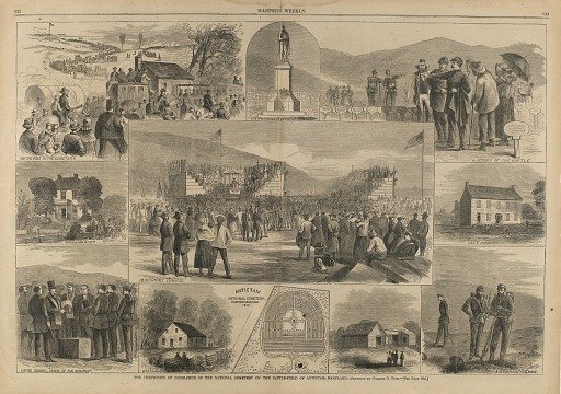 The Ceremonies of Dedication of the National Cemetery on the Battlefield of Antietam, MD, from Harper's Weekly, October 5, 1867