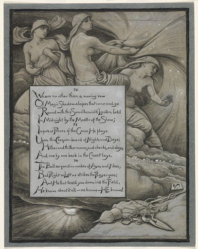 (Illustration for Rubáiyát of Omar Khayyám) The Fates Gathering in the Stars