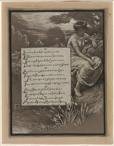 (Illustration for Rubáiyát of Omar Khayyám) The River-Lip