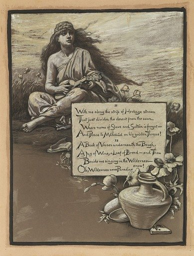 (Illustration for Rubáiyát of Omar Khayyám) The Song in the Wilderness