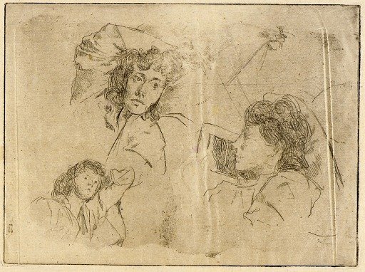 Three Heads--Sketches