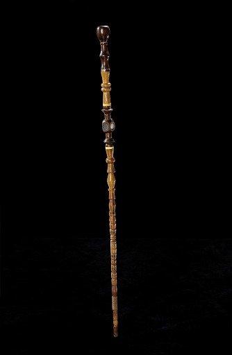 Cane with Turned Parts, Mica, and Photographs