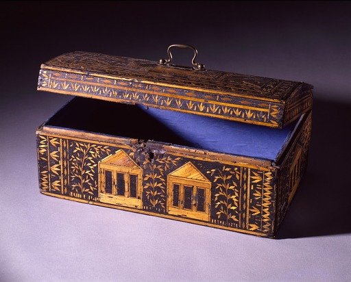 Dome-Top Box with Straw Marquetry