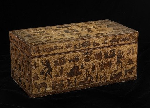 Painted Box with Paper Appliqués