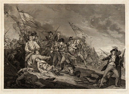 The Battle at Bunker's Hill near Boston