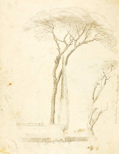 (Studies--Villa Borghese, 2 figures, etc.)