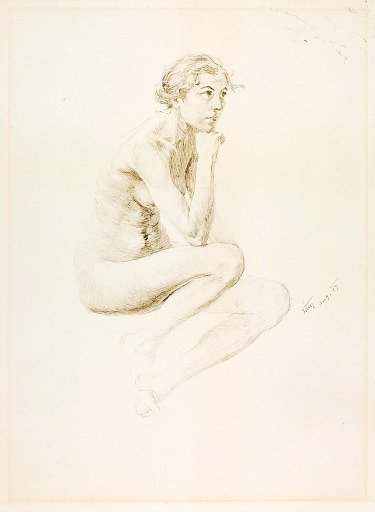 Untitled (seated female nude)
