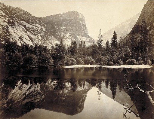Mirror Lake and Reflections, Yosemite Valley, Mariposa County, California