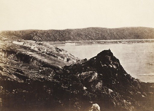 Arctic Regions: The Glacier as seen Flowing or Being Forced Down between the Hills, Ploughing up a Moraine of Earth and Rocks, Twenty to Thirty Feet High