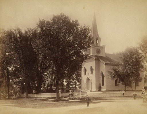 Main Street and Unitarian Church, from the album Views of Charlestown, New Hampshire