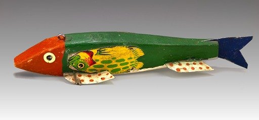 Green Fish Decoy with Clackers