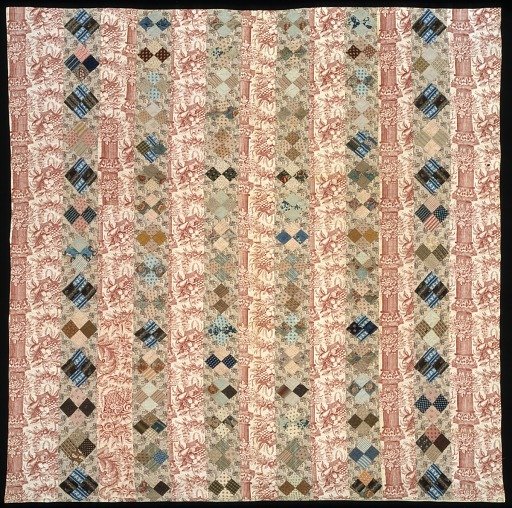 Pieced Quilt (Strips with Four Patch on Point)