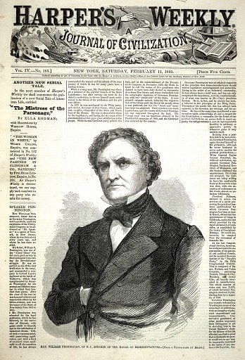 Hon. William Pennington of N.J., Speaker of the House of Representatives, from Harper's Weekly, February 11, 1860