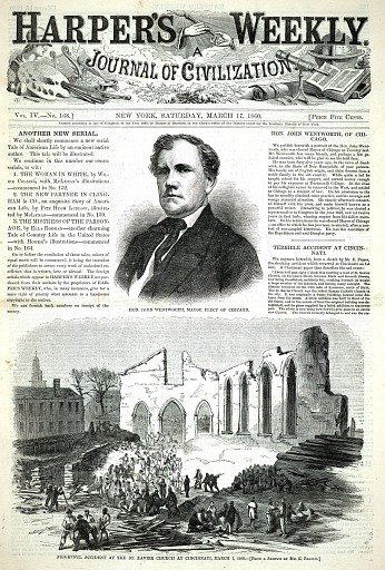 Hon. John Wentworth, Mayor Elect of Chicago, from Harper's Weekly, March 17, 1860