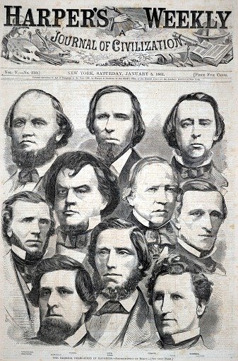 The Georgia Delegation in Congress - Photographed by Brady, from Harper's Weekly, January 5, 1861
