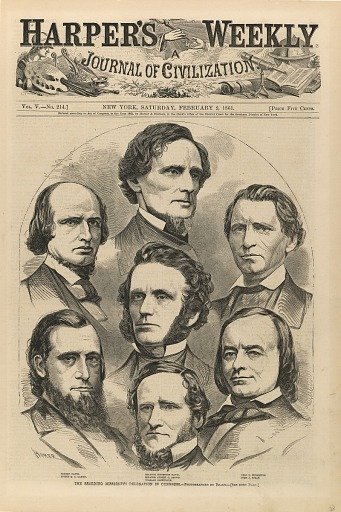 The Seceding Mississippi Delegation in Congress, from Harper's Weekly, February 2, 1861