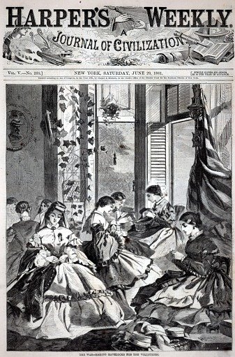 The War--Making Havelocks for the Volunteers, from Harper's Weekly, June 29, 1861