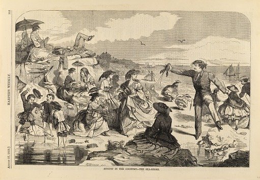 August in the Country--The Sea-Shore, from Harper's Weekly, August 27, 1859