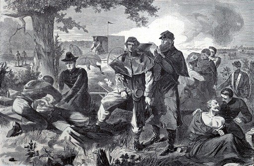 The Surgeon at Work at the Rear During an Engagement, from Harper's Weekly, July 12, 1862