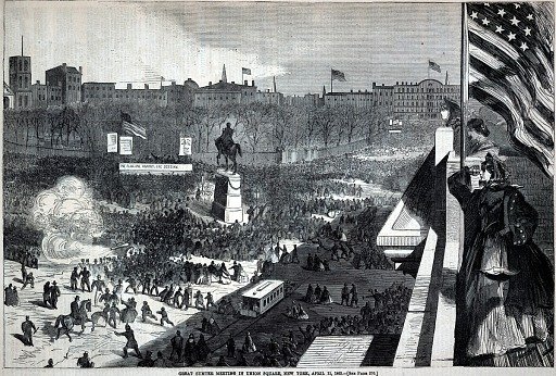 Great Sumter Meeting in Union Square, New York, April 11, from Harper's Weekly, April 25, 1863