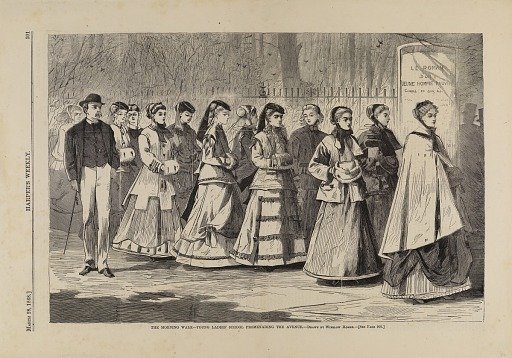 The Morning Walk--Young Ladies' School Promenading the Avenue, from Harper's Weekly, March 28, 1868