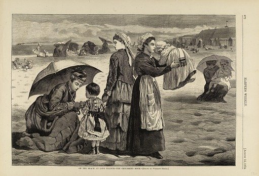 On the Beach at Long Branch--The Children's Hour, from Harper's Weekly, August 15, 1874