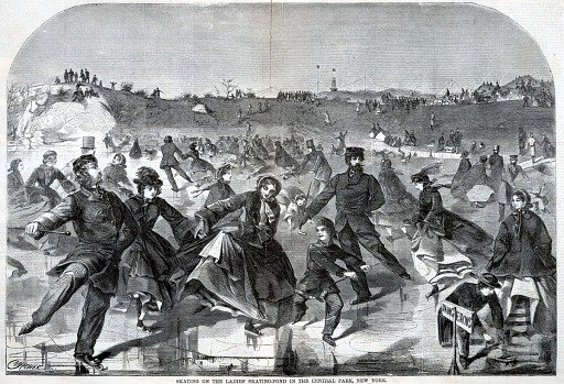 Skating on the Ladies' Skating Pond--Central Park, from Harper's Weekly, January 28, 1860