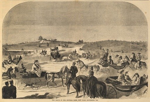The Drive in the Central Park, New York, September 1860, from Harper's Weekly, September 15, 1860