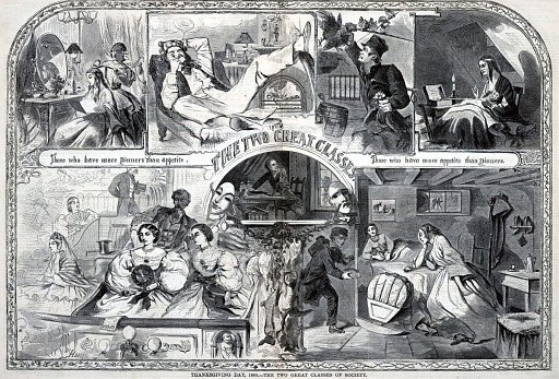 Thanksgiving Day, 1860, The Two Great Classes of Society, from Harper's Weekly, December 1, 1860