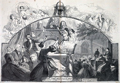 Seeing the Old Year Out, from Harper's Weekly, January 5, 1861