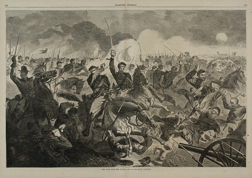 The War for the Union 1862--A Cavalry Charge, from Harper's Weekly, July 5, 1862