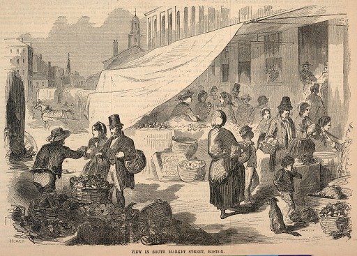 View in South Market Street, Boston, from Ballou's Pictorial Drawing-Room Companion, October 3, 1857