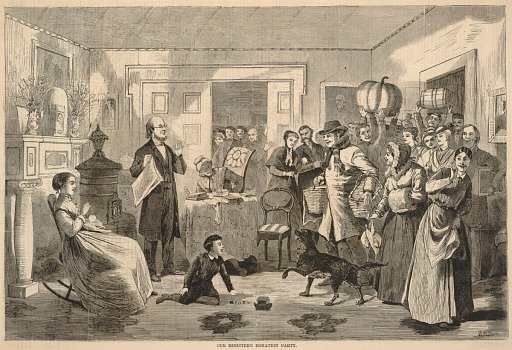 Our Minister's Donation Party, from Harper's Bazar, December 19, 1868