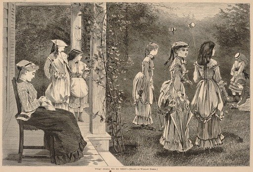 What Shall We Do Next?, from Harper's Bazar, July 31, 1869