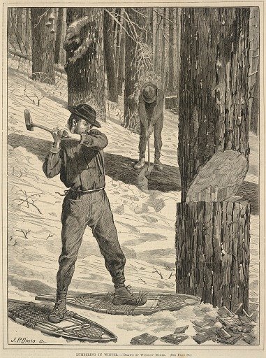 Lumbering in Winter, from Every Saturday: A Journal of Choice Reading, January 28, 1871