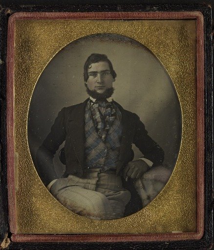 Man in Blue Striped Waistcoat