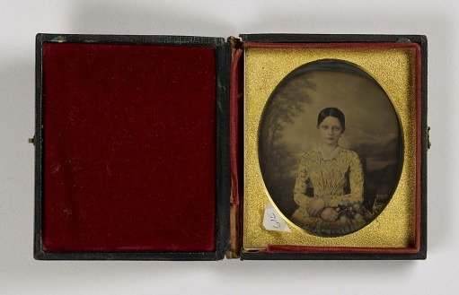 Young Woman in Yellow Calico Dress