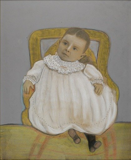 Infant in Painted Chair
