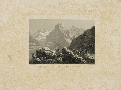 La Chasse au Chamois et vue de Welterhorn et Willhorn
