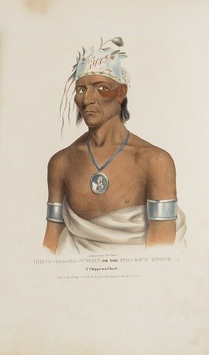 SHING-GAA-BA-W'OSIN or the Figure's Stone; Chippewa Chief, from The Aboriginal Portfolio