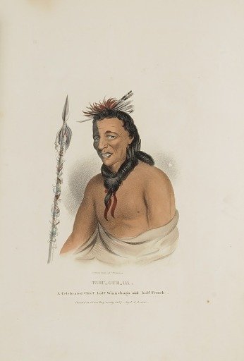 TSHU-GU-GA; A Celebrated Chief half Winnebago and half French, from The Aboriginal Portfolio